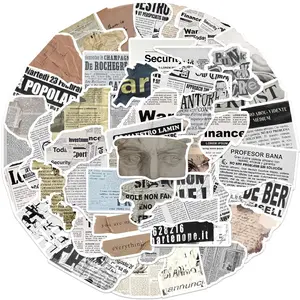 Newspaper Fragment Sticker, 52/1040pcs Scrapbook & Journal Making Material Paper, DIY Decorative Sticker for Stationery & Water Bottle & Laptop