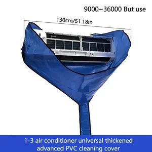Air Conditioner Cleaning Cover, Fits 1-3 Hp Units, Universal 9000btu-36000btu, Reusable PVC Material, Dustproof Design, Indoor Hanging Air Conditioning Tool Accessory, Dustproof Cover, Household Dust Cover