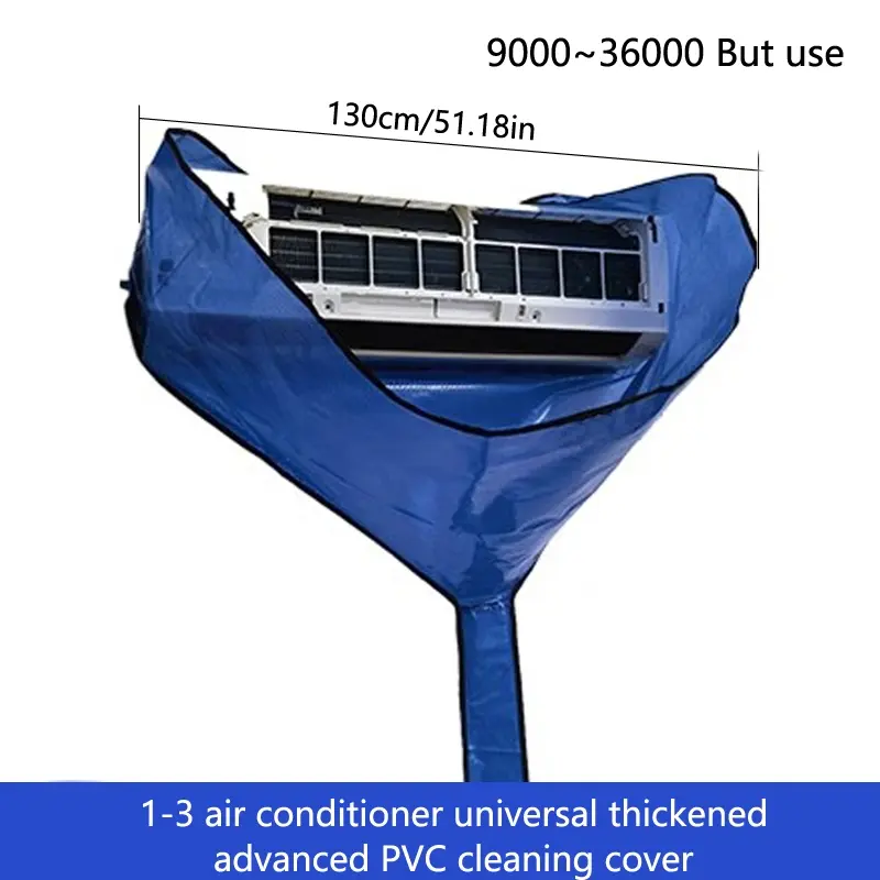 Air Conditioner Cleaning Cover, Fits 1-3 Hp Units, Universal 9000btu-36000btu, Reusable PVC Material, Dustproof Design, Indoor Hanging Air Conditioning Tool Accessory, Dustproof Cover, Household Dust Cover