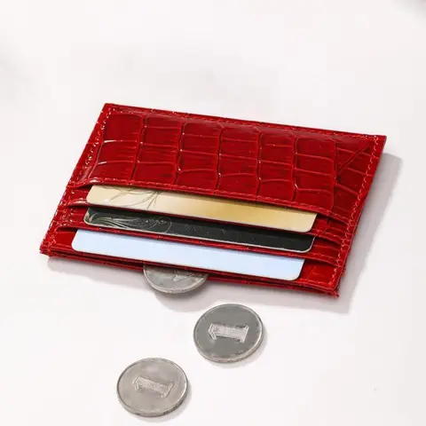 Women's Simple Plain Crocodile Pattern Card Holder, Casual Multi-slot Card Holder for Women & Girls, Trendy Versatile High-quality Card Holder for Daily Use, Card Organizer