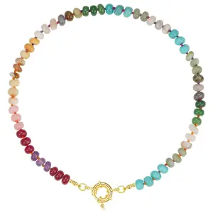 Colorful Bead Necklace Handmade Adjustable Neck Jewelry