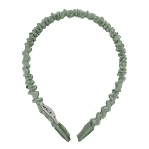 Lilli Skinny Ruched Satin Headband - Sage