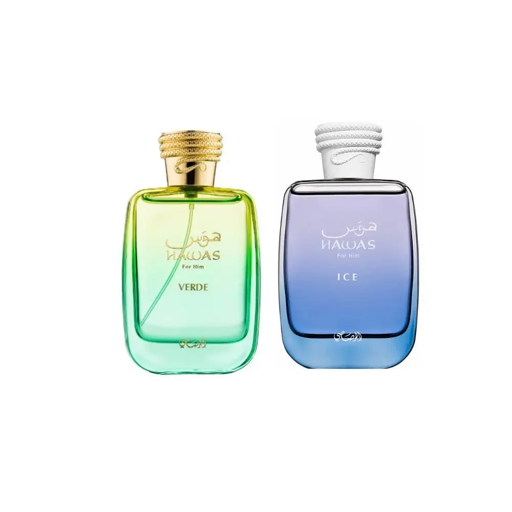 Oudlash Bundle | Rasasi | Hawas | Ice + Verde | Men's Fragrance | 100 ML 3.4 OZ | Eau De Parfum | Star Anise - Cardamom & Moss