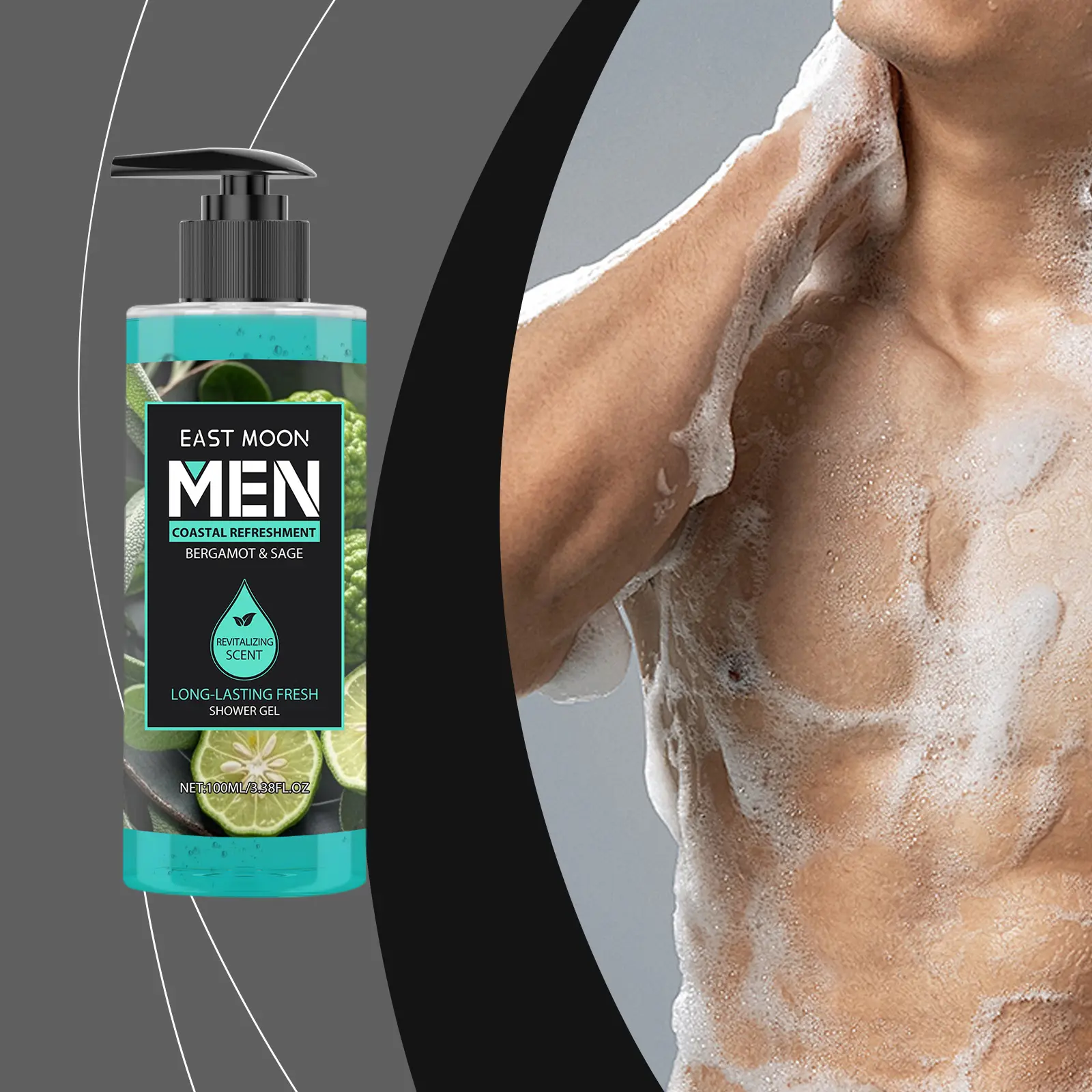 Men’s Shower Gel Bergamot & Sage Refreshing Body Wash 100ml