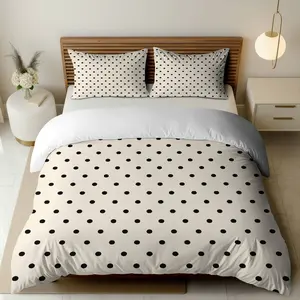 3PCS Duvet Cover Set, 1 Duvet+2 Pillowcases(Without filler), Polka Dot Classic Chic Modern Theme, Everyday Bedding Set, Stylish Comfortable Soft Suitable for decoration Bedroom Dorm Hotel Guestroom.