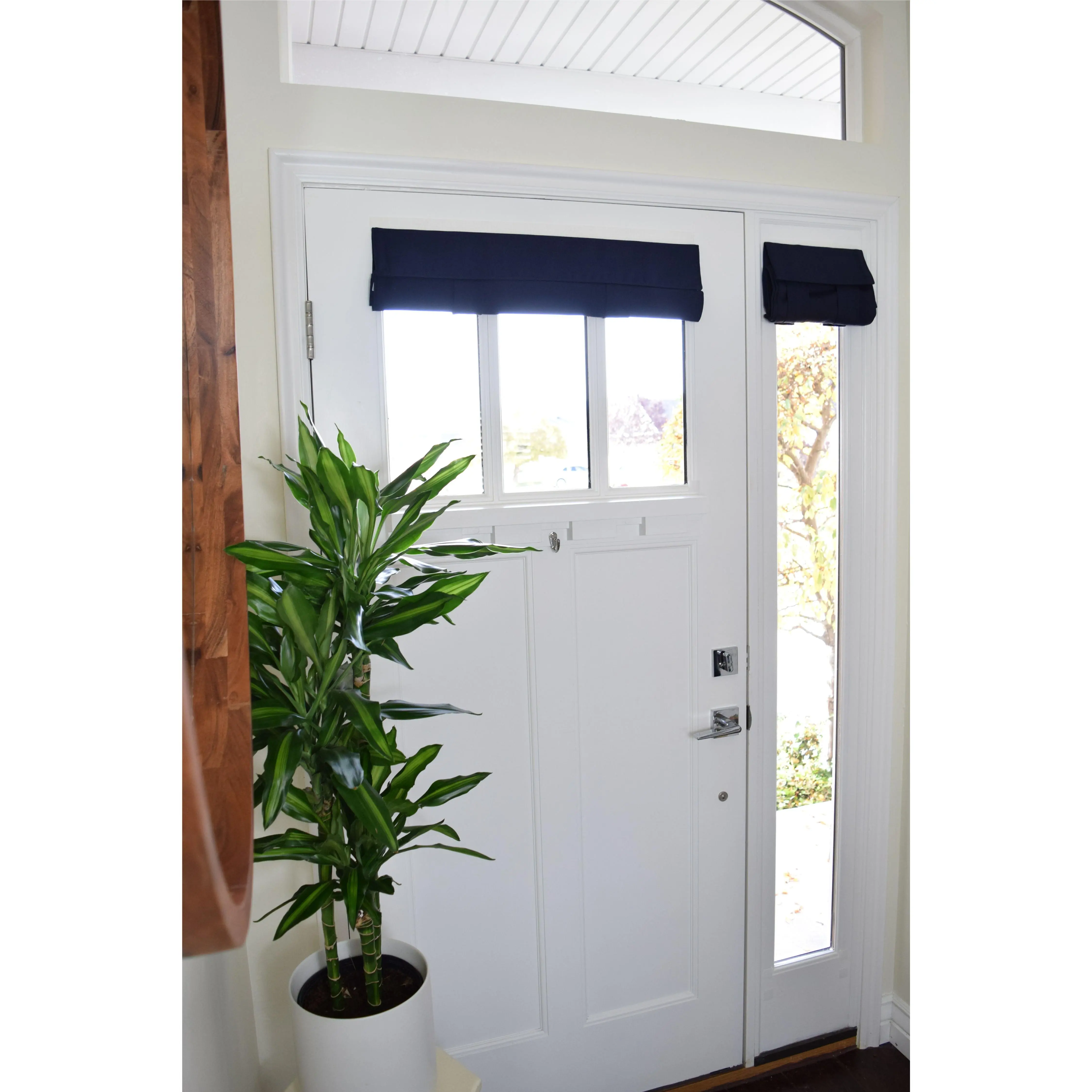 Navy Small Front Door or Sidelight Curtains 1 panel