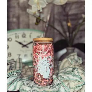 Floral Heart Anatomy Glass