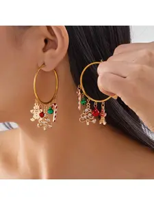 Elegant Christmas Gingerbread Man Earrings Set for Women, Daily Holiday Party Wear, Perfect Christmas Gift, Fashionable Tree Ear Cuffs