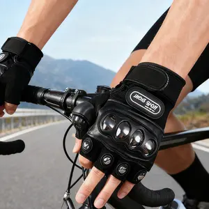 Stainless Steel Hard Shell Fingerless Gloves for Outdoor Cycling & Motorcycle Riding – Breathable & Anti-Slip Gear