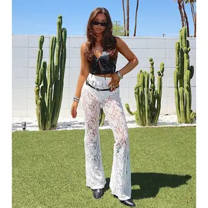 Sheer Fling Lace Flare Pants
