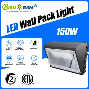 LED Wall Pack Light 150W with Dusk-to-Dawn Photocell, 18000LM 900W HPS/HID Equiv.,5000K Daylight Outdoor Security Lighting,100-277V Wall Pack Lights Outdoor LED for Yard Parking Lot Barn Warehouse