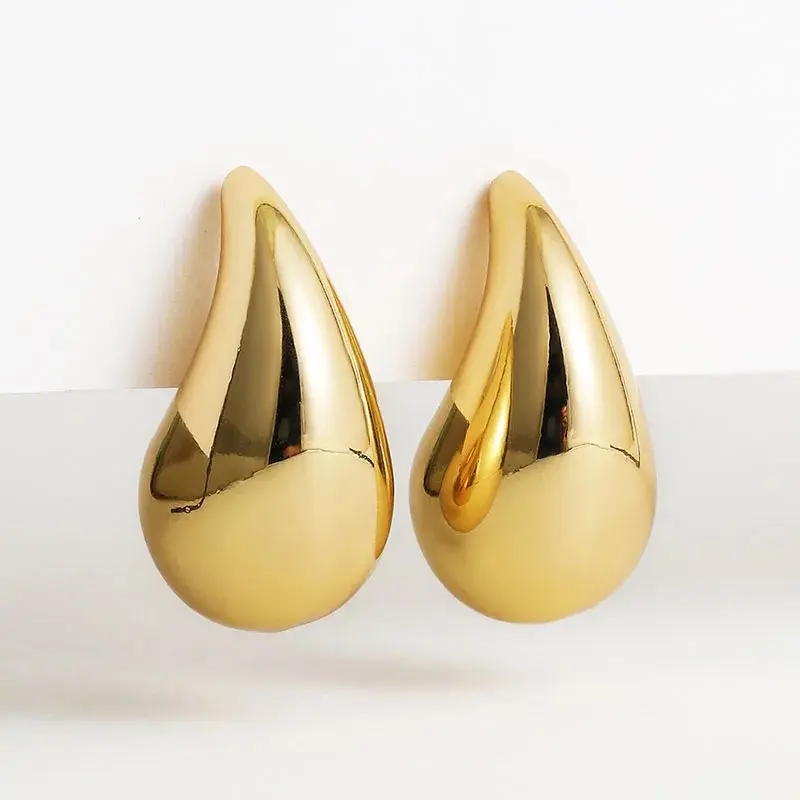 Trending 5cm Extra Large Drop Earring Oversized Chunky Hoop Earrings for Women Girl Lightweight Hypoallergenic Gold Plated Big Earrings