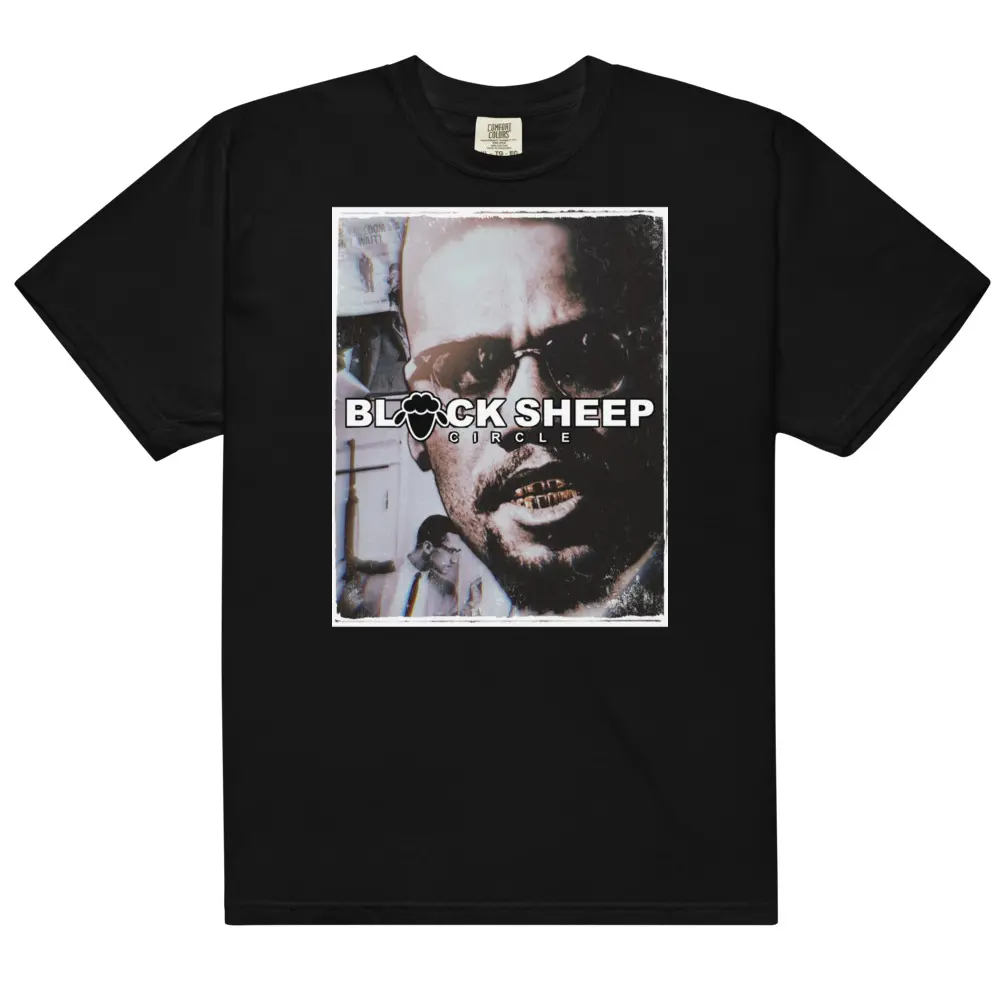 Malcolm X t-shirt / Menswear black sheep circle Relaxed Fit Tee Streetwear black history Juneteenth