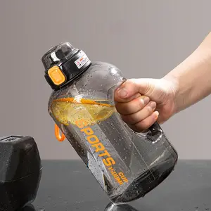 2200ML Large Capacity Water Bottle, Men's Sports Hydration Jug, Women's Fitness Gallon Bucket, Heat Resistant Straw Plastic Cup, Sports Drinking Bottle