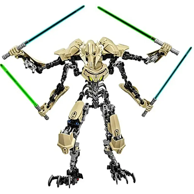 32cm Ksz714 Star Anime General Grievous Building Block Set, Action Figure with Lightsaber Hilt Buildable Sword & Combat Gear for Gifting, Action Figures, Building Block Sets
