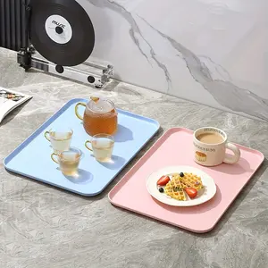 1PC Reusable Plastic Tray – Rectangular Serving Tray for Snacks, Fruits & Drinks