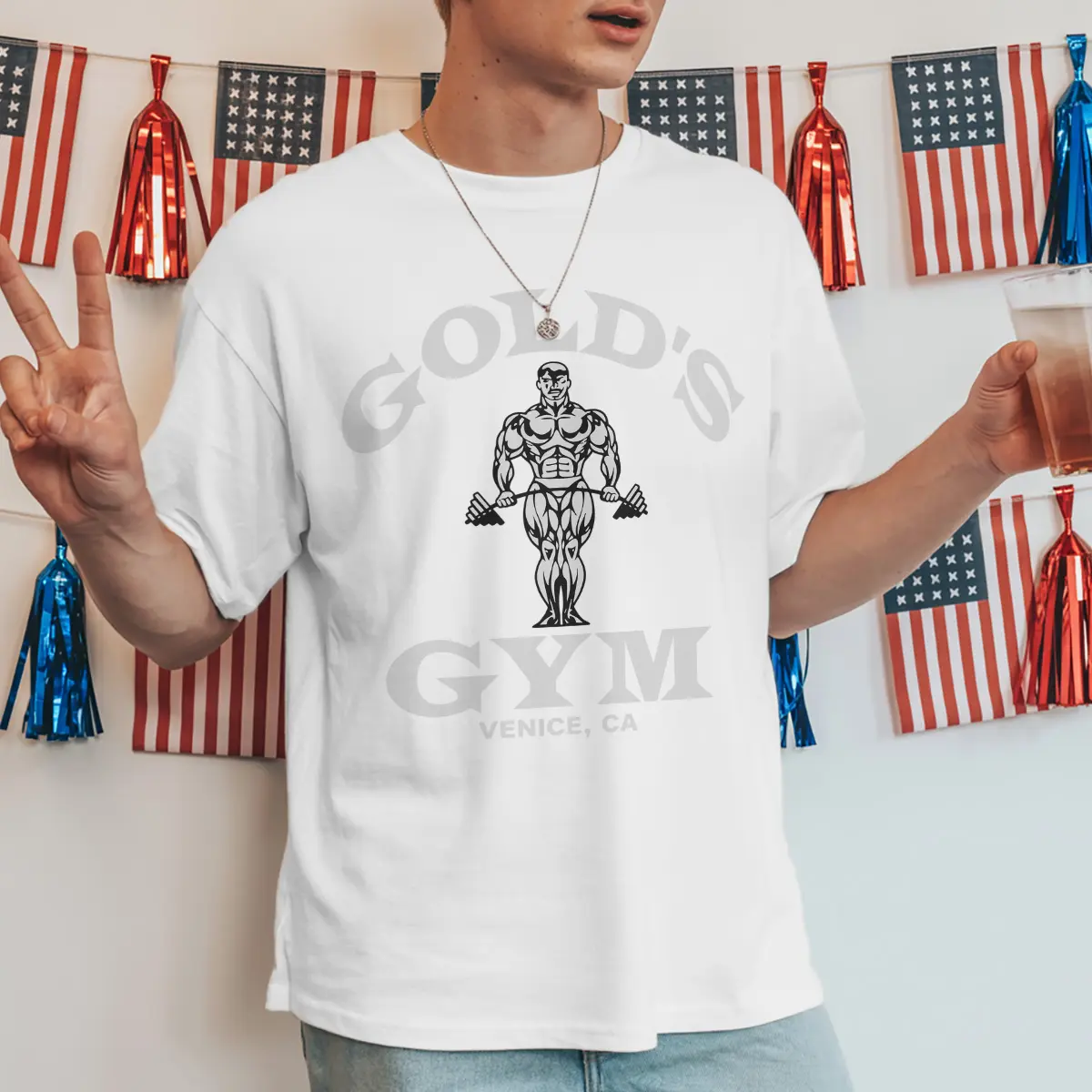 Gold's Gym Venice Beach Vintage Graphic Tee, Classic Design for