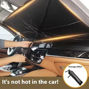 Car Sunshade Umbrella, Automotive Glass Sunshade, Glass Sun Protection Car Shade, Insulated Sun Block Curtain, Foldable Front Window Cooler, Car Exterior Accessories