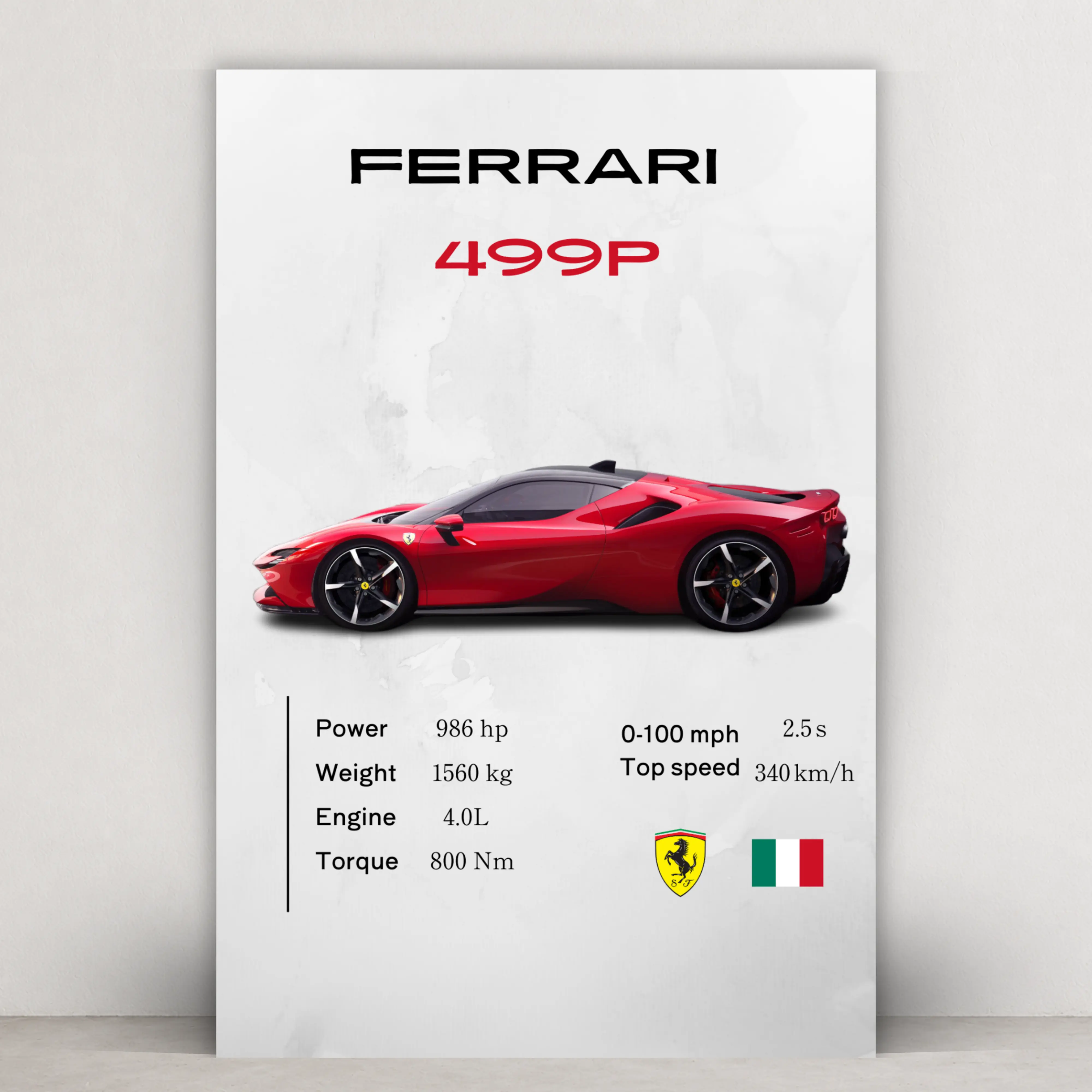 Ferrari 499P – Premium Automotive Metal Wall Art ️