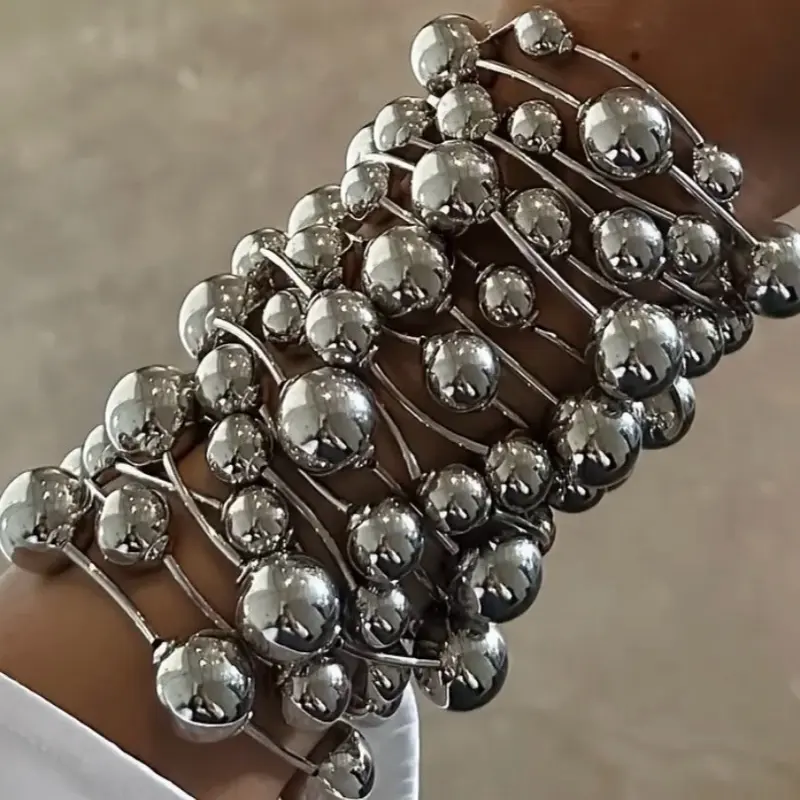 Silver Bubble Bracelets Set of 3