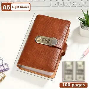 A6 Savings Notebook, Cash Storage Album, Small Financial Management Book with Lock, Suitable for Storing Coins and Important Information, 50 Paper Pages, 100 Pages Fun Easy-to-Keep Binder - Cash Notebook, Notebook Planner, Savings Challenge Planner