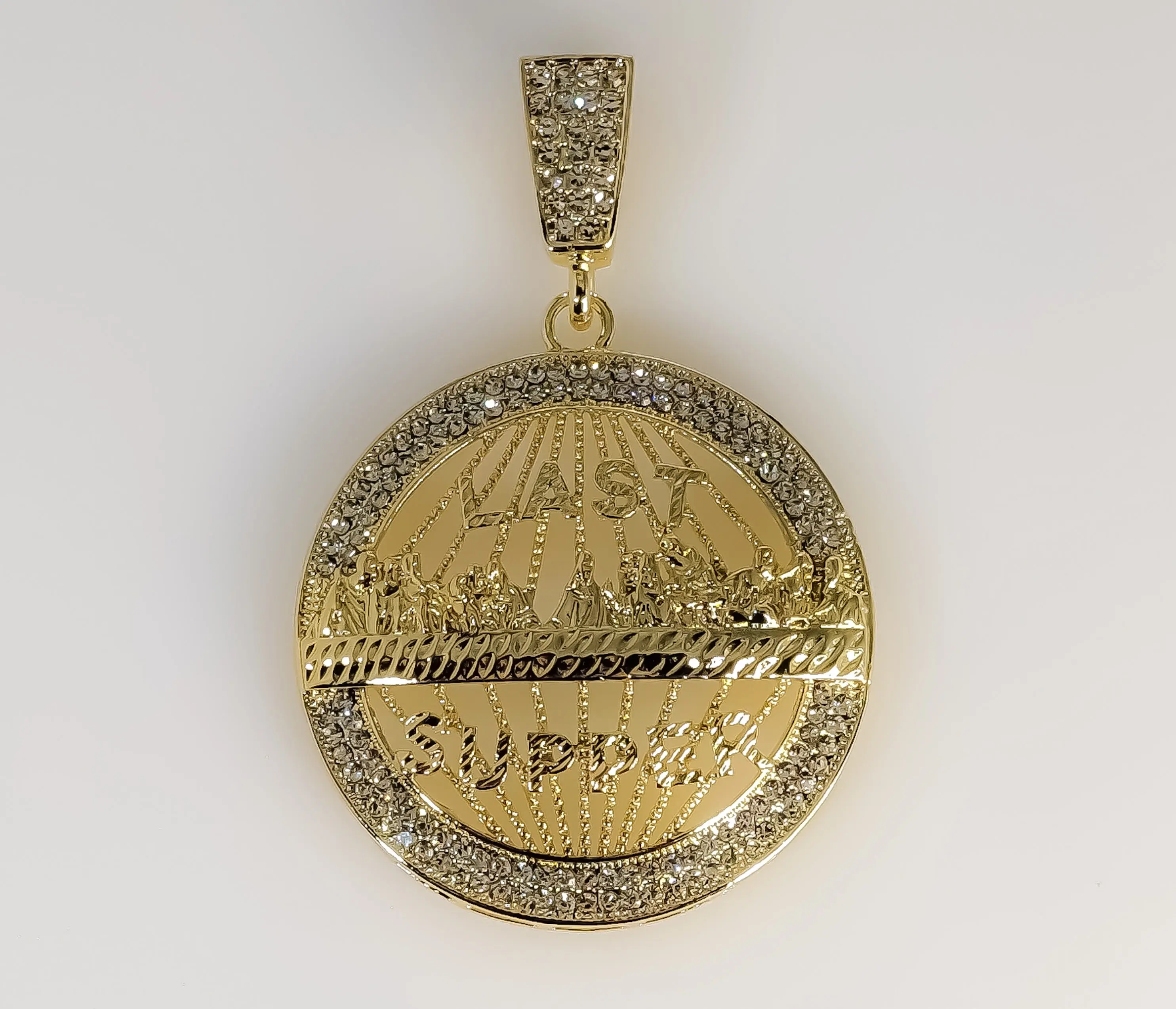 Plated Blinged Large The Last Supper Pendant