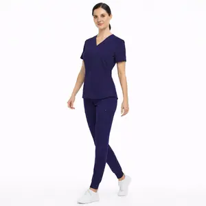 V-Neck Top and Jogger Pant Scrub Set - Comfortable and Stylish Medical Uniform for Healthcare Professionals