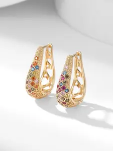 Bohemian Water Drop Hoop Earrings for Women, Delicate Synthetic Zirconia Ear Clips, Sparkling Zirconia, Bridal Wedding Jewelry & Birthday Gift for Her, Fashion Accessory