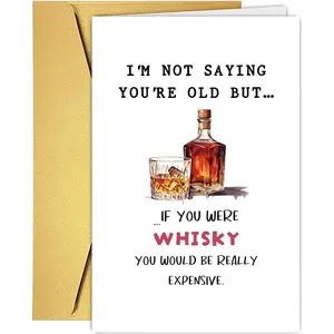 Funny  Birthday Card for Men Women, Humor Bday Card for Older, 30th 40th 50th 60th 70th 80th 90th Birthday Card Gifts for Him Her, Ideal Father Mother Grandpa Grandma Birthday Card