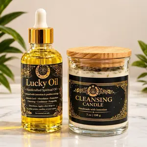 Spiritual Ritual Set – Candle & Lucky Oil Bundle