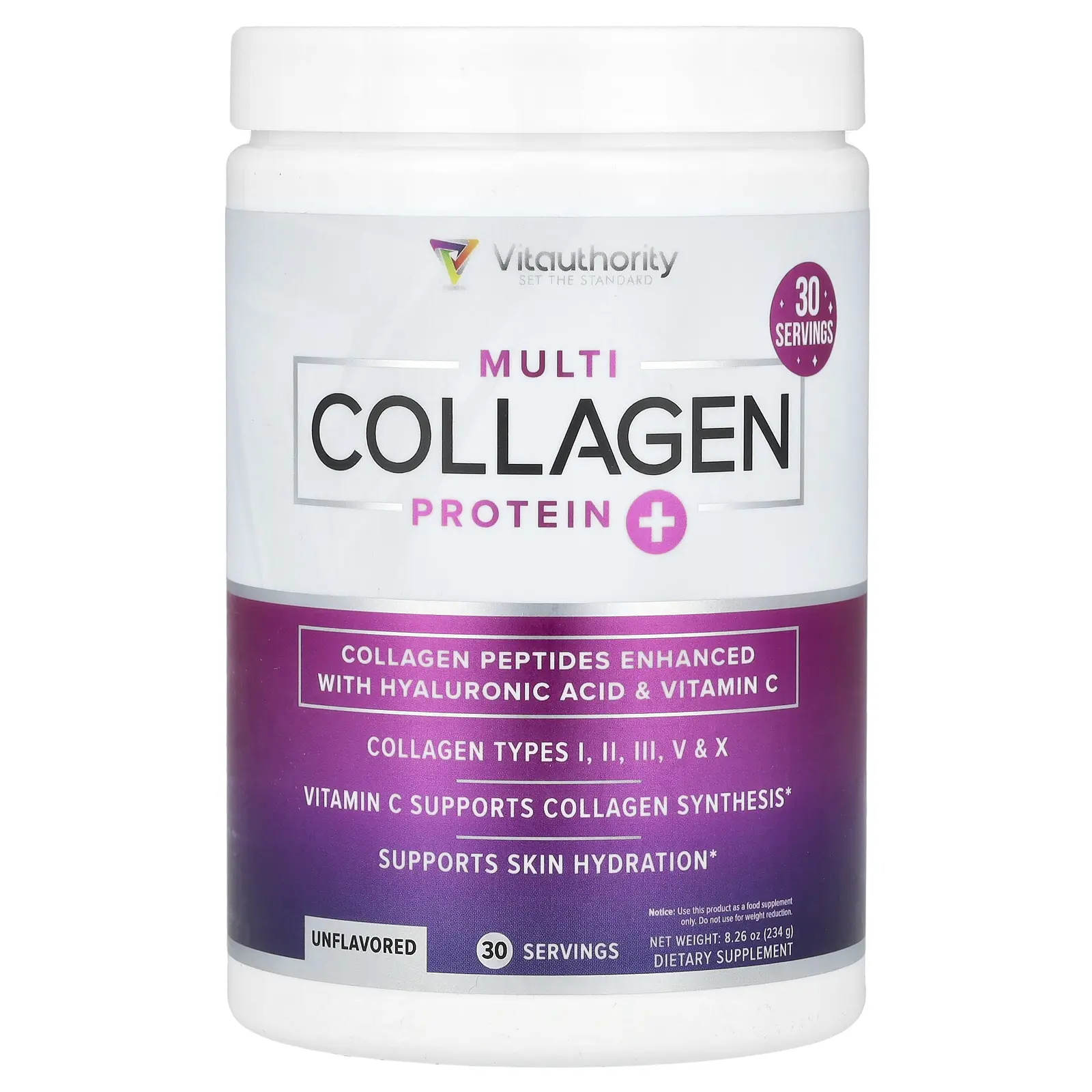 Vitauthority Multi Collagen Protein+, Unflavored, 8.26 oz (234 g) Vitauthority Multi Collagen Protein+, Unflavored, 8.26 oz (234 g)