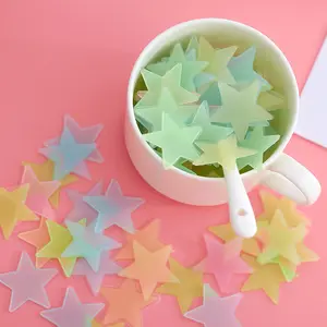 2 Pcs Colorful Stars Wall Stickers, Glow in The Dark Sticker, Luminous Stars Fluorescent Ceiling Decor for Bedrooms, and Home Art
