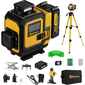 360° self leveling, 4D 16 Lines Green with Bracket & Remote| Complete Kit with Tripod, Battery| for Construction, Renovation, Picture