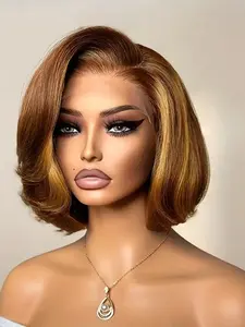 Straight Lace Front Wigs Pre Plucked 5x5 C Part, Short Bob Human Hair Wigs for Women, Natural Lace Closure, 300% Density