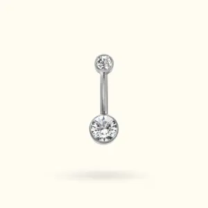 Titanium Flat Crystal Navel Barbell