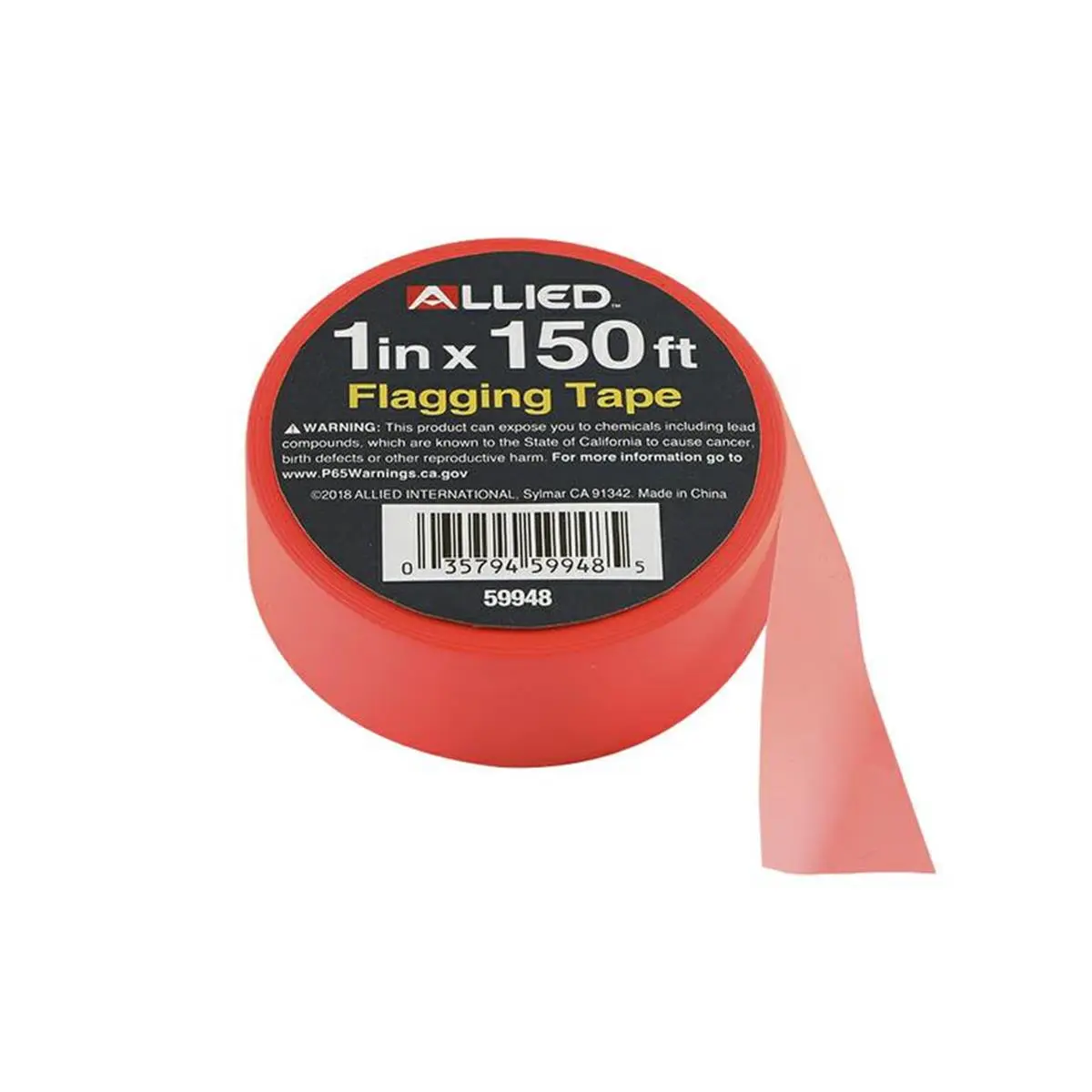 Allied High-Quality Solid Colored Flagging Tape, 150 ft Orange - Construction Adhesives, DIY Scrapbooking & Stamping Hobby Supplies, Colored Tape
