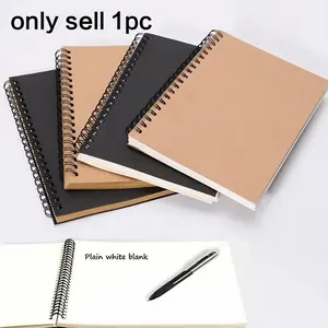 A5 Spiral Blank Sketch Book, 1 Count Travel Diary Art Notebook, Painting Office Supplies for Students Teacher