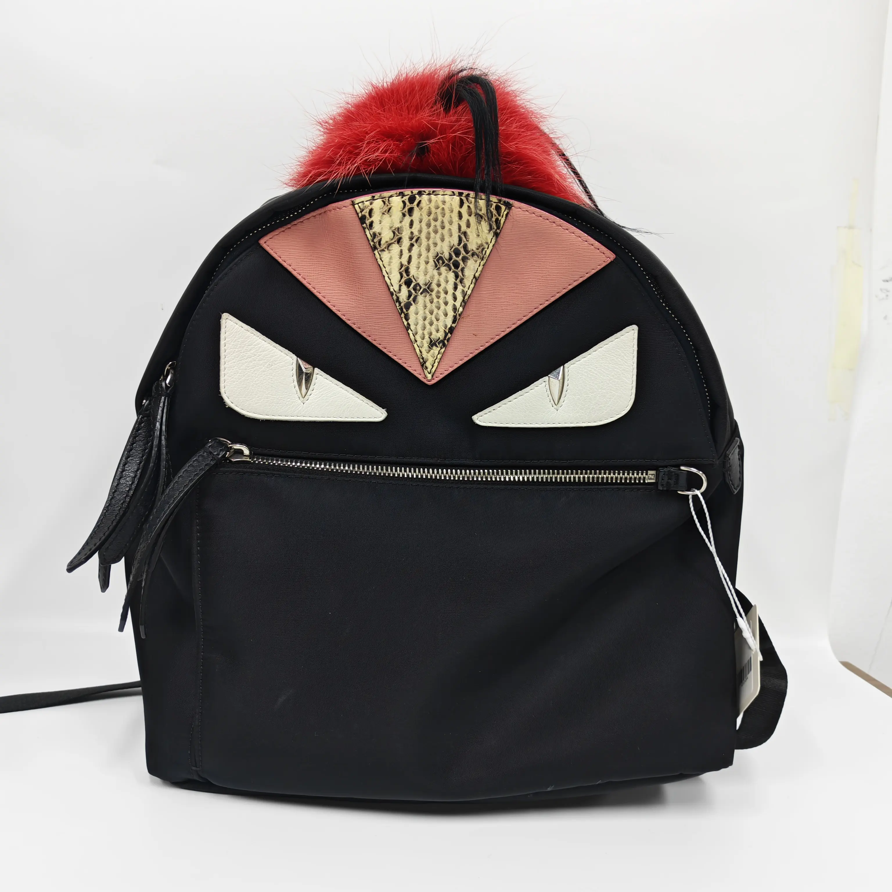 Pre-owned FENDI Backpack Red Fur Monster (SZ 53593)