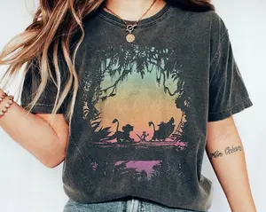 Remake The Lion Kingg Hakuna Matata Silhouettee Jungle Trio Tshirt, Family Matching Shirt, Gift Ideas Men Women, Trendy Graphic Tee