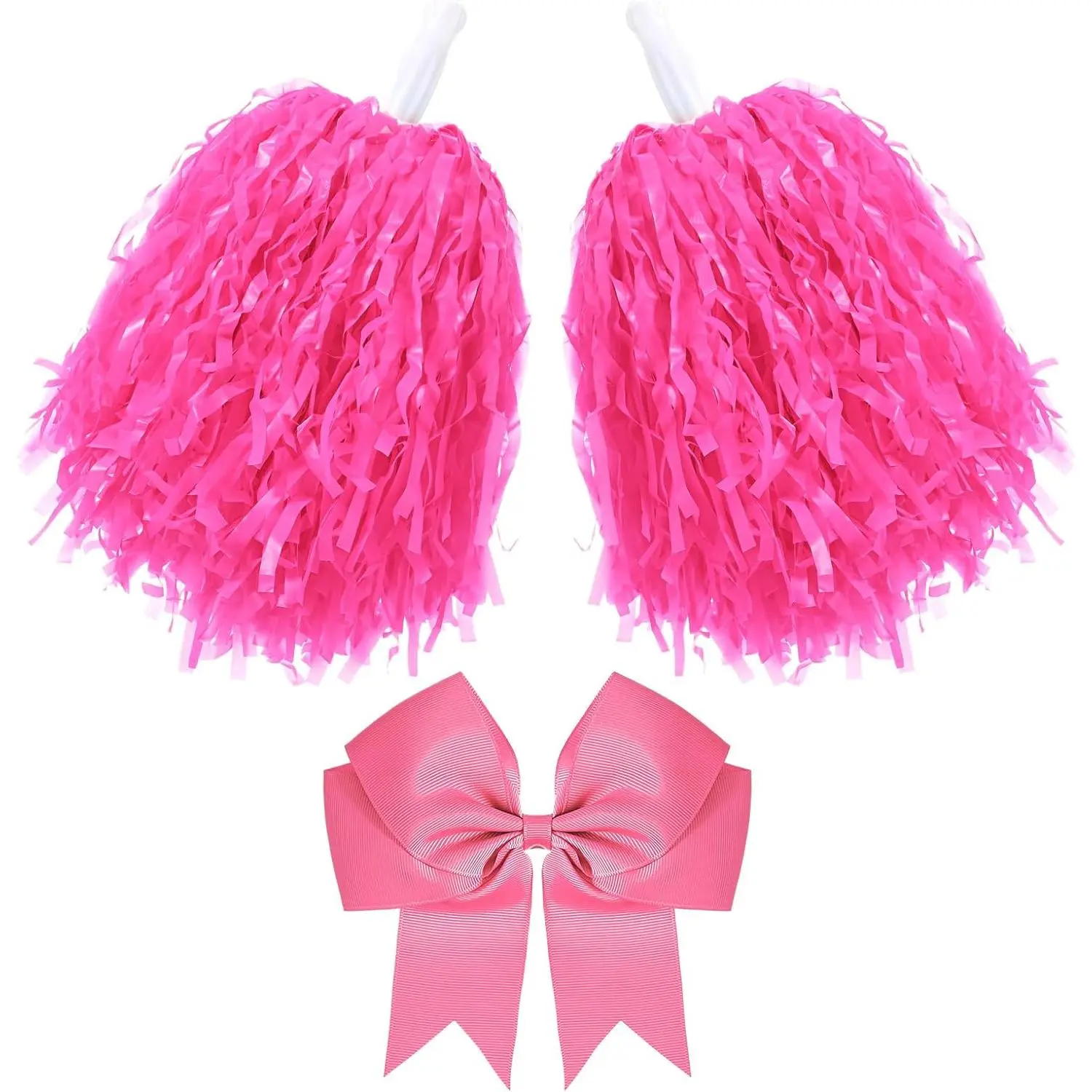 3 count 10 in Cheerleading Pom Poms and Large Cheerleader Hair Bow Cheer Pompoms Cheerleading Accessories for  Events Dance Party Basketball Football Team