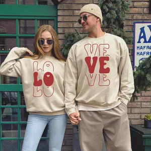 Custom Valentine’s Day Love Couple T-Shirt Sweatshirt Hoodie, Love Matching Sweatshirts for Couples, Unisex Romantic Gift Idea Couple Hoodie,Love Pullover Couple Shirt