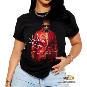 Usherr Shirt, Usherr Concert Shirt, Past Present Future Tour Shirt, Usherr Concert Graphic Tshirt Womenswear Tops