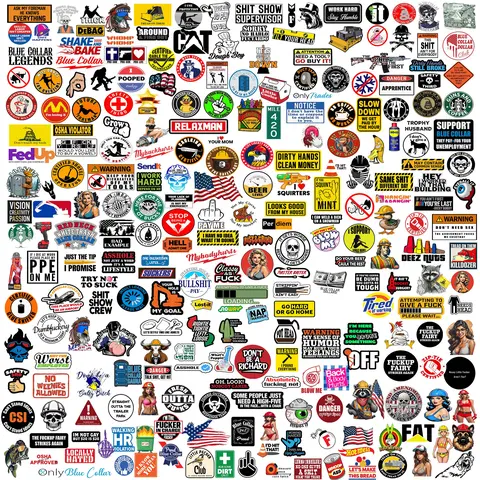 Blue Collar Legends Hard Hat Sticker Packs - High-Quality Laminated Trades Stickers, Over 300 Designs, USA Made, Durable Vinyl, Versatile Application, Proud Blue Collar
