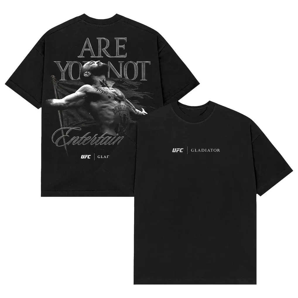 Men's Black UFC x Gladiator Entertained T-Shirt