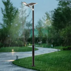 Black Iron Street Light Pole 5m 16 4ft Height Outdoor Floor Mount Lamp Post with Foundation Frame for Parking Lots Yards Roads 100kg Load Capacity