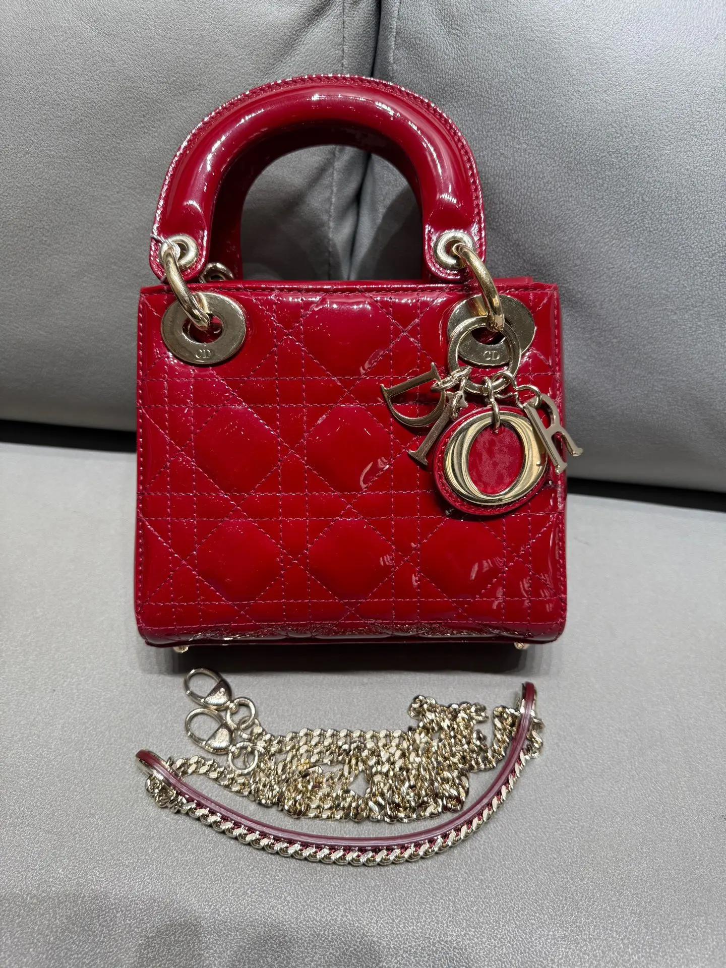 Pre-owned Dior Lady patent leather handbag