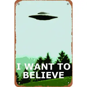 I Want To Believe X Files Poster Movies &amp; TV series Poster Tin Sign Vintage Metal Pub Club Cafe bar Home Wall Art Decoration Poster