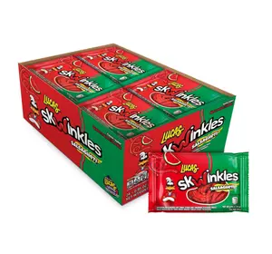Lucas Salsagheti Watermelon Flavored Sweet & Hot Candy Strips and Tamarind Flavored Sauce, 0.84 oz - 12 Pieces Pack for Treats, Snack, Parties, Piñatas – Sweet
