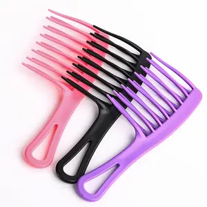 Double Row Wavy Tooth Curl Comb, Fluffy & Scalp Massage Comb, Barber Shop Anti-Static Styling Tool, Ergonomic Soft Handle Design
