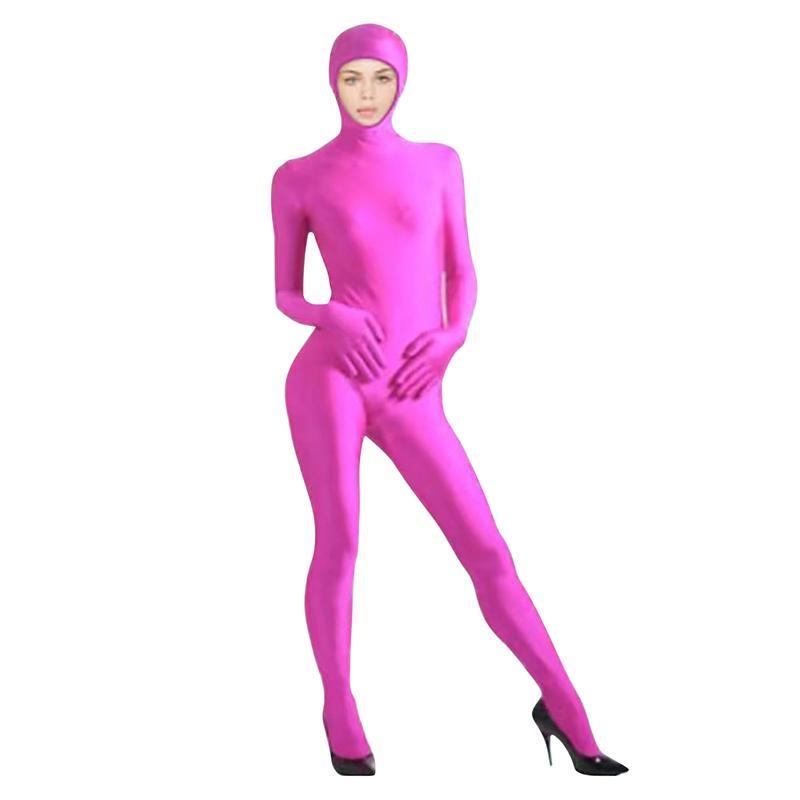 Unisex Adult Spandex Open Face Full Bodysuit Costume Stretchy Halloween Cosplay Body Suit Leotard Suit Outfits tight  hoodie